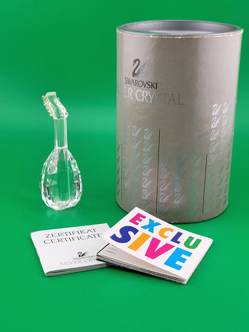 Rare Vintage Swarovski Crystal Lute 7477000004 169246. Retired 1997.  MIB+COA