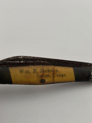 Rare Antique WW1 N.C. Co Canton Ohio Pocket Knife Used By Wm R Jackson, Texas