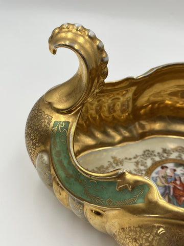 Gilded Le Mieux  China Gondola Bowl Hand Painted 24K Gold - Europe 1936-1939