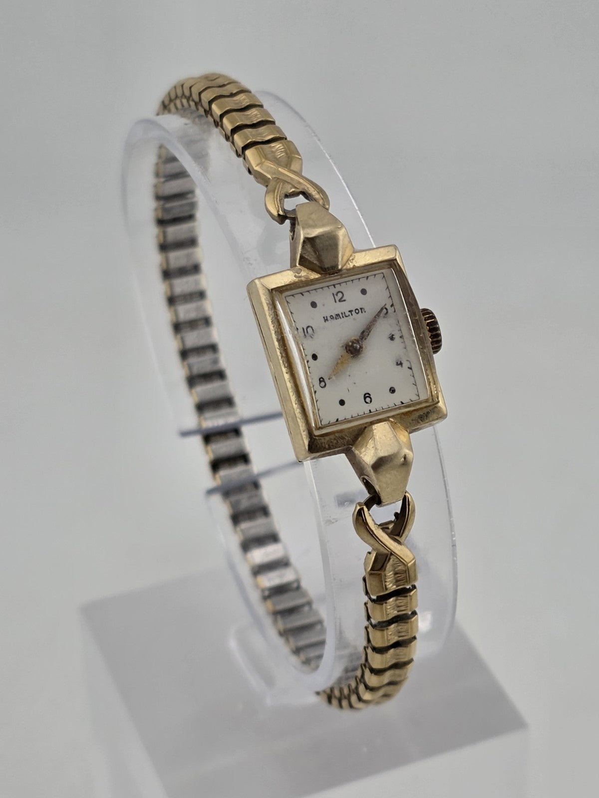 Vintage Hamilton 14K Solid Gold Ladies Watch 1971 Engraved Service Award. Read.