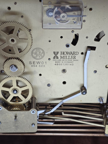 Beautiful Vintage Howard Miller Barwick 8 Day Triple Chime Clock Working Cond.