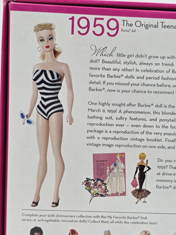 1959 50th Anniversary My Favorite Barbie The Original Teenage Fashion Model Doll