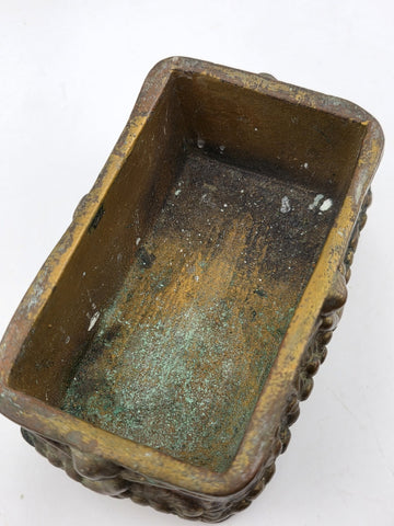 Antique Victorian Cherub Dresser Box – Composition Plaster Faux Bronze c1900