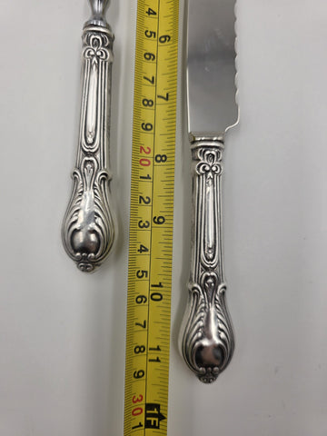 Antique 1920's WM Rogers Louis XV Sterling Handle Carving Set In Original Box.