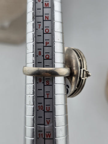 Rare Vintage 925 STERLING SILVER AND BLACK ONYX POISON/PILL LOCKET RING SIZE 8.5