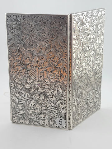 Amazing Antique European 800 Silver Cigarette Case Deep Hand Engraving 203 g.