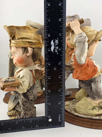 Lot Of 4 Giuseppe Armani Capodimonte Porcelain Medium Size Boy Figurines, Italy.