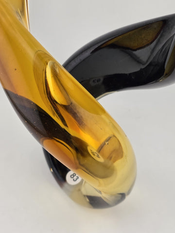 Vintage Dale Tiffany Hand-Blown Art Glass Hearts Lovers Hugging Sculpture