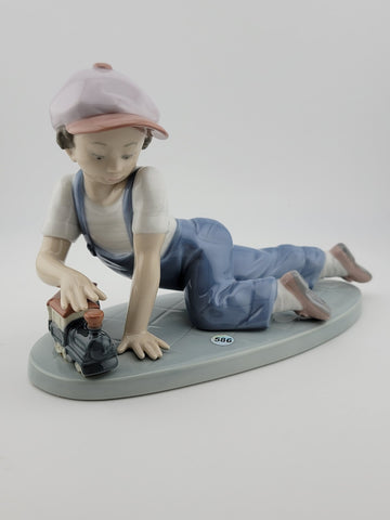 Rare Vintage Lladro #7619 All Aboard Porcelain Figurine 1992 Collectors Society.