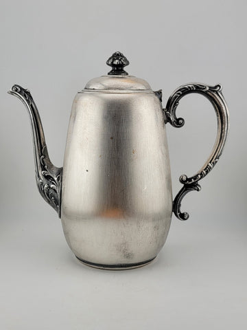 Antique Wm. Rogers & Son "Spring Flower" Silver Plated Tea/Coffee Pot.