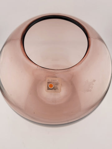 BLENKO Art Glass Round Ball Jar/Vase PURPLE AMETHYST FISH BOWL Style (Heavy)