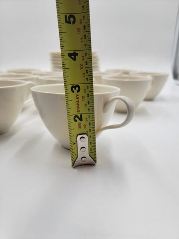 Rare Set Of 11 Tea/ Coffee Cups & 12 Saucers Museum White by Castleton (USA). VG