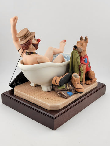 Vintage Ron Lee A Hard Days Bath Porcelain sculpture Carnival Of Clowns Signed