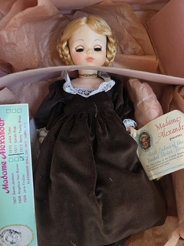NEW MADAME ALEXANDER JANE FINDLAY DOLL TAG 1509 FIRST LADIES OF THE US BOX 14"