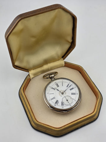 Antique Swiss Silver Pocket Watch c1890 ECHAPPEMENT CYLINDRE RUBIS Working