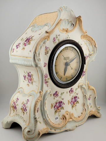 Rare Antique Rudolstadt Germany Porcelain United Electric Clock. Working Cond.