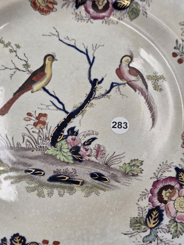 Rare Set Of 4 Antique C1910 Masons Ironstone Paynsley Plates Bird Floral England