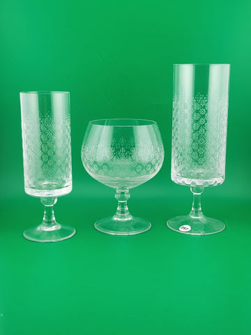Vintage Set of (3) Vintage Rosenthal ROMANCE I MOTIF 3 Various Styles Of Glasses