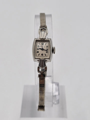 Vintage 1930s Elgin De Luxe Art Deco Ladies Mechanical Wristwatch Deco. Working.