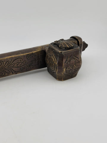 Antique 19th C Ottoman Brass Pen Box Qalamdan Traveling Inkwell calligraphy