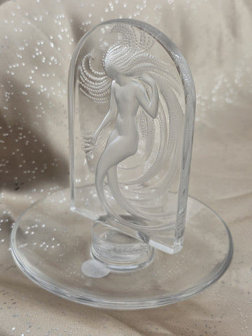 Vintage Lalique France Crystal Mermaid Water Dancer Signed Collectable Glass