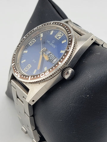 Rare Vintage Helbros/Elgin 9156 Stainless Steel Diver Manual Wind Men's Watch