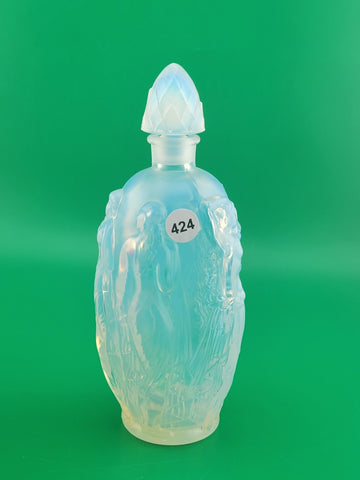New Vintage Sabino Opalescent Art Glass Perfume Scent Bottle Nudes France