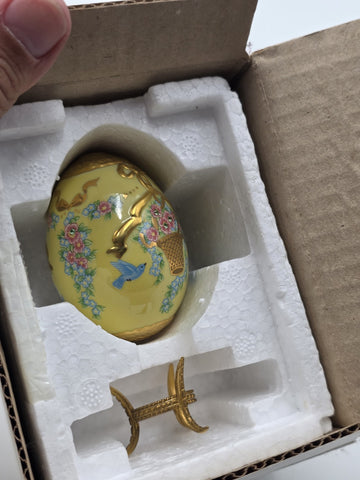Set Of 4 Franklin Mint House of Faberge Jeweled Imperial Eggs Stands Boxed