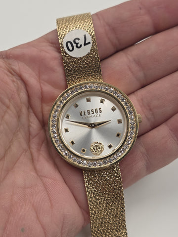 Versus Versace Carnaby Street Crystal Gold Mesh Women's 40mm Watch VSPCG3221