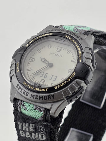 Rare Vintage Casio AWX-10 Twincept Ana-Digi Speed Memory 50M 1990s. Working