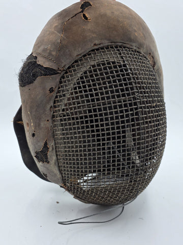 Rare One Of A Kind Antique Late 1800s Wire And Leather Fencing Mask