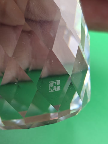 Vintage 1970 Swarovski Faceted Clear Crystal 2.5" tall ONE TON Paperweight W Box