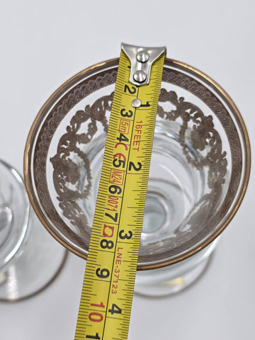 Set Of 8 Neiman Marcus Arte Italica Medici 24K Gold Glasses Goblets. 6.8 In Tall