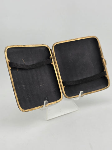 Rare Antique Japanese Maki-e Lacquer Cigarette Case Mt Fuji Rickshaw Scene Meiji