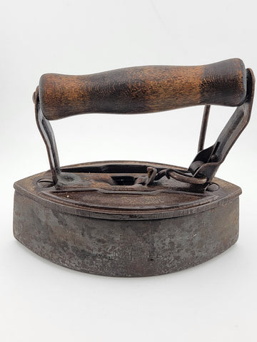 Rare Antique A C Willams Co Sad Irons with detachable handle. Complete Iron.