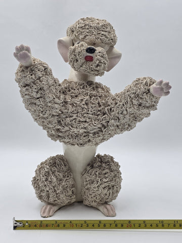 Rare Vintage Mid Century Italian Spaghetti Poodle Ceramic Sculpture 16" Large