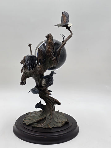 1950's Franklin Mint Guardians Of The World Crystal Ball By S.Lord Heavy Bronze.