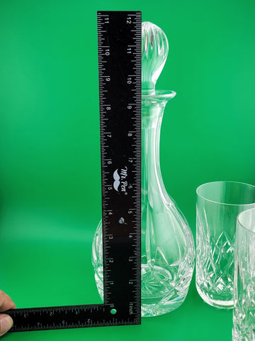 Atlantis Decanter W Waterford Crystal Lismore 12oz & 10oz Hiball Tumbler Glass