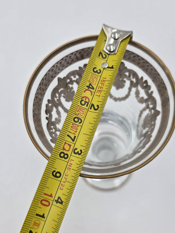 Set Of 8 Neiman Marcus Arte Italica Medici 24K Gold Glasses Goblets. 8 In Tall.