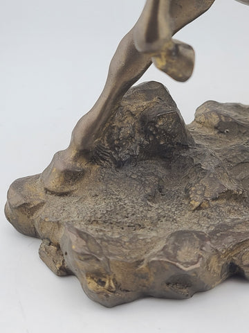 Antique 9" Chinese Ancient Bronze Guan Gong Yu Warrior God Ride Horse Statue