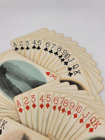 Rare Antique 1930's C & O- F.F.V. Railroad Via Washington Playing Cards-Complete