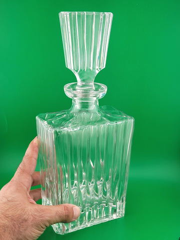 ANTIQUE HEAVY GERMAN MIKASA CRYSTAL LIQUOR EMPTY DECANTER WHISKEY SPIRITS