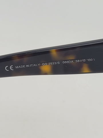 Vintage Ladies GUCCI GG2933/S 086DA 58□13 130 Side Logo Sunglasses Brown W Case