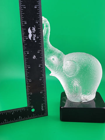 Rare Frosted Art Glass ELEPHANT Signed "Robla" Attributed to Archimede Seguso