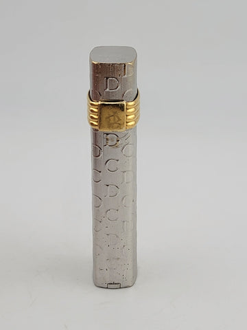 Vintage Christian Dior Lighter Swiss Made CD Logo Silver and Gold Plated. Works.