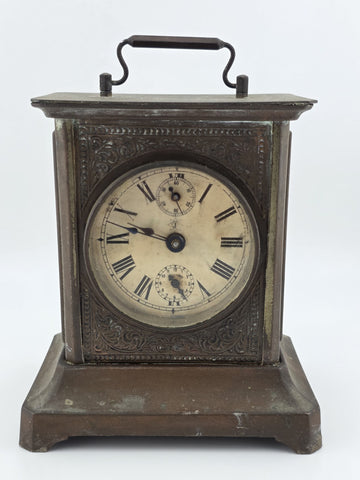 Antique JUNGHANS Germany Carriage Mantle Clock Musical Alarm Clock Music Works