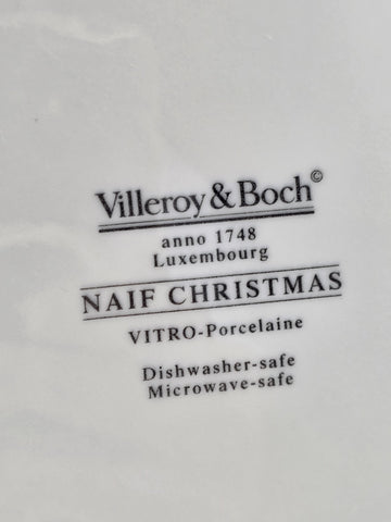 Villeroy & Boch Naif Laplau 4 Dinner Plates Christmas Village Noah Ark 10.5 Inch