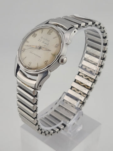 BULOVA 23 Sunburst Self Winding Watch. 23 Jewels 10BPAC Automatic 1950’s. Works.