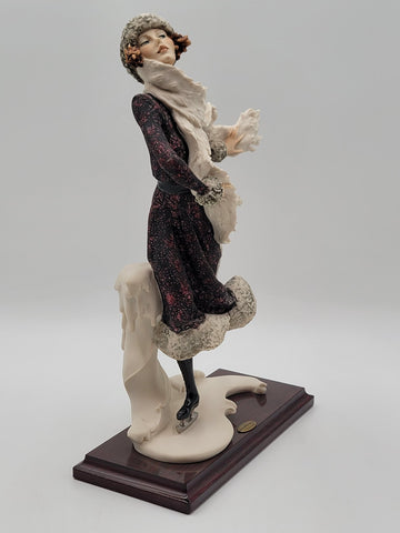 G.Armani Figurine Skating Lady Winter Capodimonte Sculpture Art 0542C New In Box