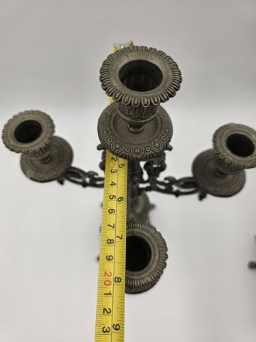 VINTAGE 5 ARM ITILIAN BAROQUE ROCOCO BRASS CANDELABRA HOLDER GRIFFIN LION EAGLE